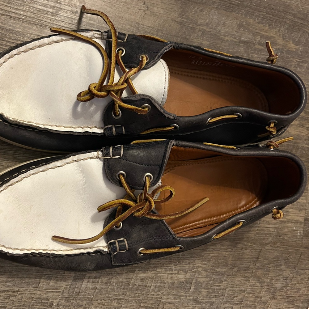 Ralph Lauren Navy and White Boat Shoes